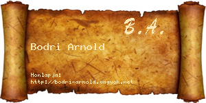 Bodri Arnold névjegykártya